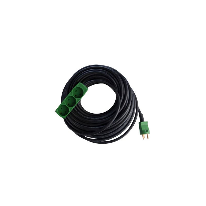 E-line Kabelsæt DK 3G1,5 H07RN-F, DK stikprop/3-stikdåse m/j, neopren, 230V/16A, 25m