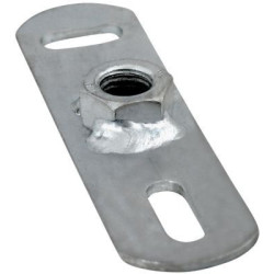 Walraven grundflange M8. Elforzinket. 145x38mm med punktsvejset muffe