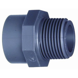 PVC Overgangs muffe-nippel 25mm-3/4 R