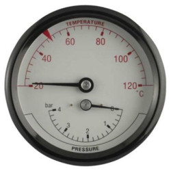 Termo manometer 80mm 6bar