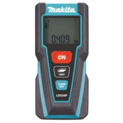 Makita laserafstandsmåler LD030P, max 30m, til længde og arealberegning, inkl. batt.