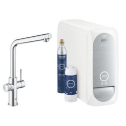 Grohe Blue Home køkkenarmatur med køler starter kit. L-tud. Krom