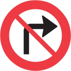 Forbudstavle Højresving...