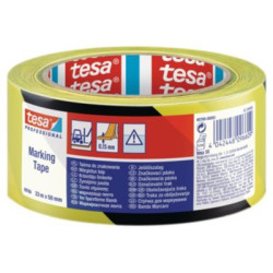 Markeringstape gul/sort PVC