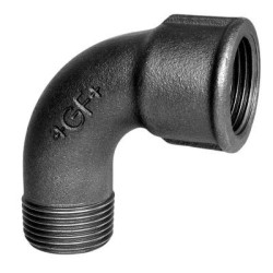 Kort bøjning 90° sort 3/8...