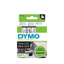 Dymo El.Tape 9 mm Sort Hvid